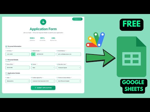 Create HTML Data Entry Form for Google Sheets | Application Form To Google Sheet with Email | D30