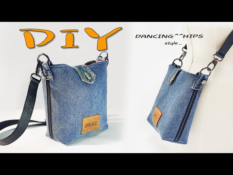청바지로 숄더백 만들기/DIY/crossbody bag from old jeans/청바지로 에코백 만들기/업사이클링 가방 만들기/diy jeans bag hand sewing