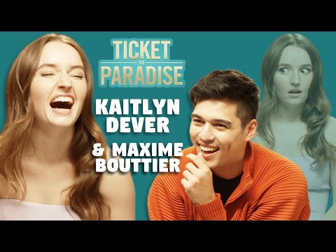 "I'M ALWAYS A THIRD WHEEL!" 😂 Kaitlyn Dever & Maxime Bouttier Ticket To Paradise Interview!