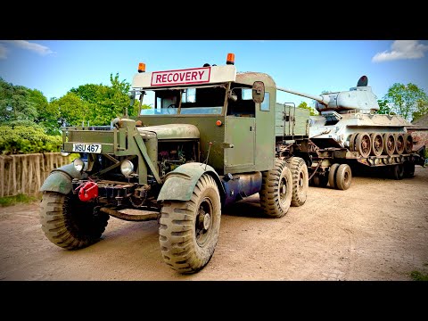 Recovering a T-34 Tank with a Scammell Recovery Truck!