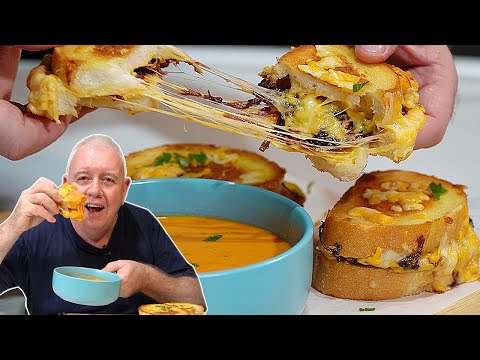 TOMATO Soup - ULTIMATE crispy GRILLED Cheese - PERFECT Combo