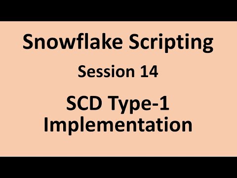 Snowflake SP - 14 - SCD Type - 1 Implementation