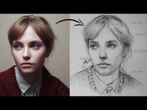Portrait Drawing Tutorial with Guidelines | step by step 