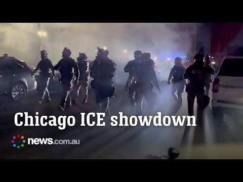 Federal agents clash with protesters outside ICE facility
