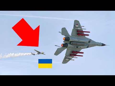 Watch Ukrainian Drones OBLITERATE a Russian Jet