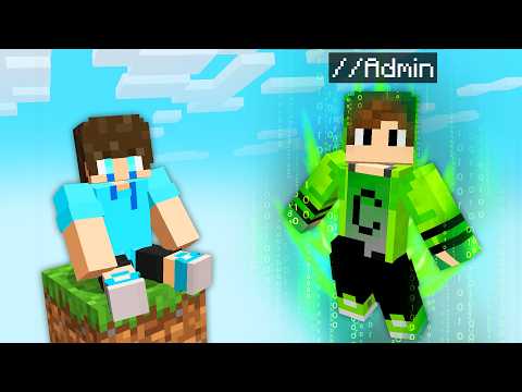 I TROLLED my FRIEND on 1 BLOCK using ADMIN in Minecraft!