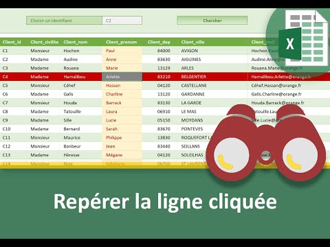 Repérer dynamiquement la ligne de la cellule cliquée