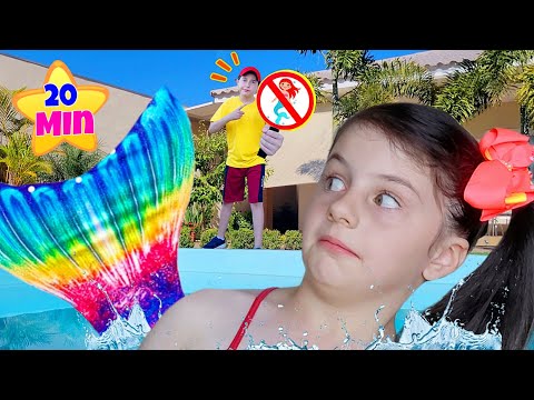 Julinha wants to swim and learn Safety Rules in the pool | Mimi Julinha