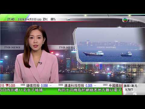 無綫TVB1000一小時新聞｜王毅︰聯合國安理會行動不能為非法戰爭行為背書｜百度自動駕駛「蘿蔔快跑」武漢集體癱瘓 警方：系統故障｜ 廣州天河電動單車違規停泊處罰執法未見成效｜20260402 TVB