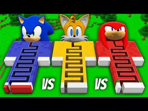I found a SONIC TAILS MAZE vs SONIC KNUCKLES MAZE in Minecraft ! SONIC Knuckles the Echidna !
