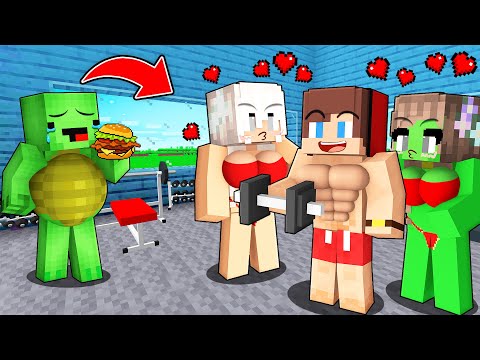 GIRLS CHOSE PUMPED UP JJ over FAT MIKEY in the GYM! JJ and MIKEY - Sad Story in Minecraft - Maizen