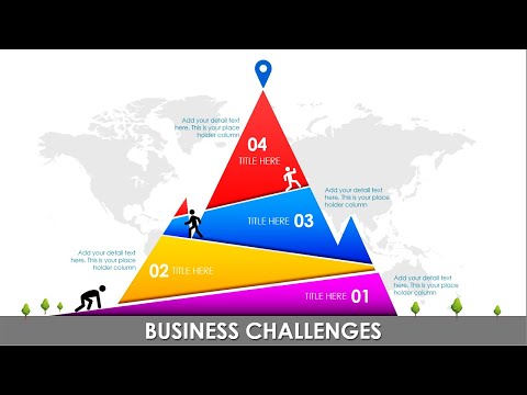 4 Steps Mountain Concept PowerPoint Template | Business Challenges | Goals & Target | Free Download