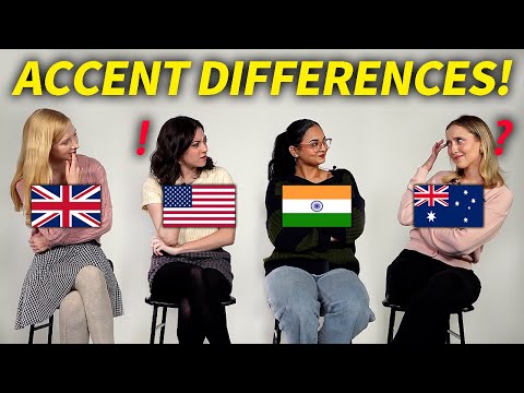 Accent Differences Between 4 English Speaking Country!! (India, US, UK, Australia)