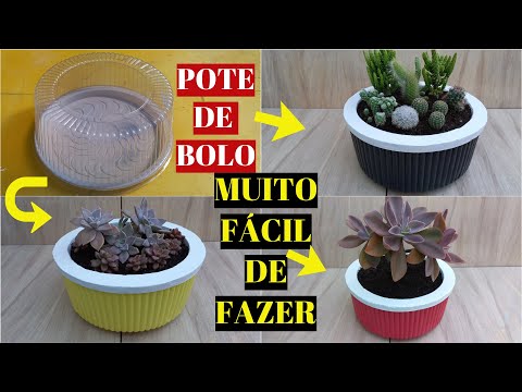 CEMENT POT MADE WITH RECYCLABLE MATERIAL CAKE TRAY.