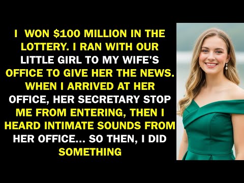 I won $100 million I ran to my wife's office with our son When I arrived, I heard some noises...