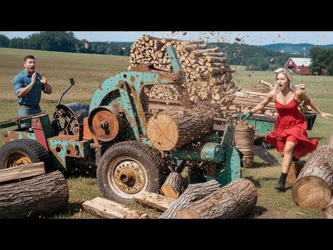 30 Dangerous Fastest Homemade Automatic Firewood Processing Machine Will Leave You Stunned!