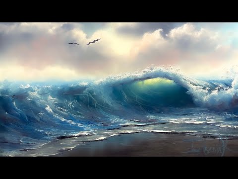 Live Ocean Wave Painting Demo | Paintings By Justin