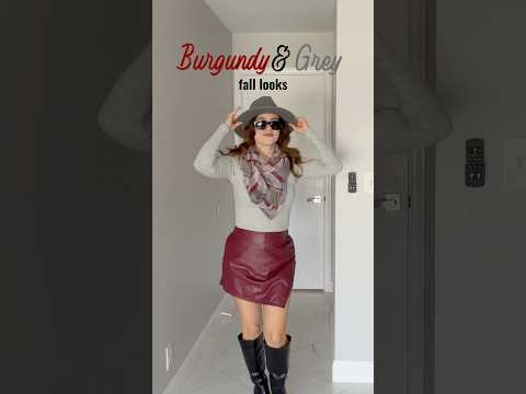 Affordable Amazon Fall Fashion Finds for Busy Moms I Burgundy and Grey Stylish Mom Outfits