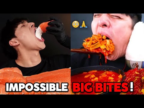 mukbangers taking IMPOSSIBLE big bites (compilation)