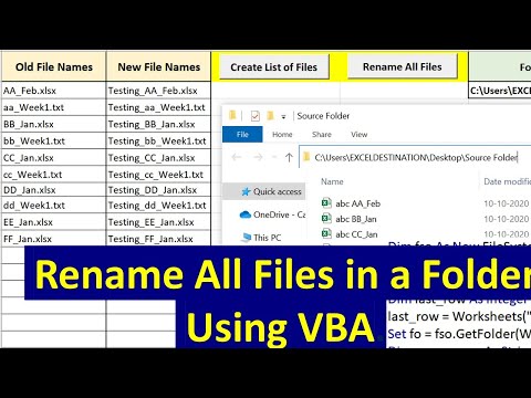 Excel VBA Code for Renaming All Files in a Folder - Excel VBA FSO