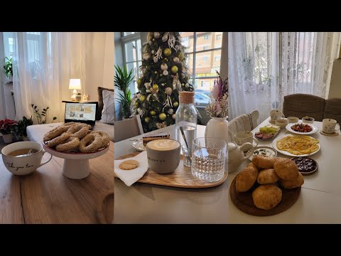 Hello December | morning at coffee shop, breakfast family, salty biscuits, cooking,shopping