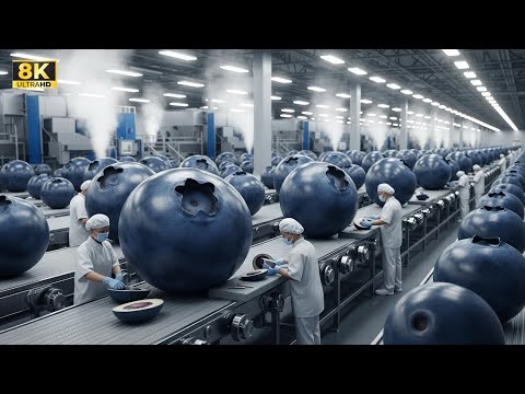Premium Blueberry Processing: Automated Washing, Sorting & Packaging Inside a High-Tech Warehouse
