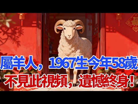 天機已泄！1967丁未年的羊，58歲是最大一道坎，邁過去後半生富貴到流油！屬羊的你務必要知道！屬羊人不見此視頻，遺憾終身！#生肖羊 #屬羊 #生肖羊運勢 #生肖羊運程
