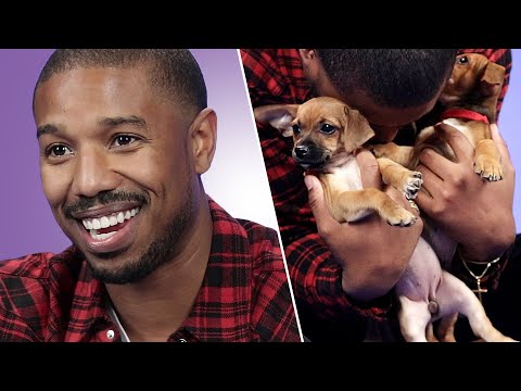 Michael B. Jordan Plays With Puppies While Answering Fan Questions