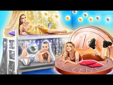 Wir Bauen ein Geheimzimmer für Drillinge! Goldmädchen vs Silbermädchen vs Bronzemädchen!