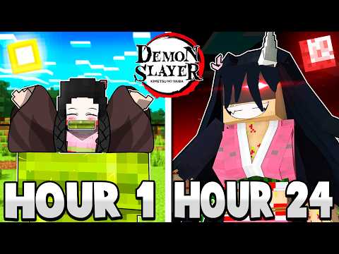 I Survived 24 Hours as EVIL NEZUKO in Demon Slayer Minecraft