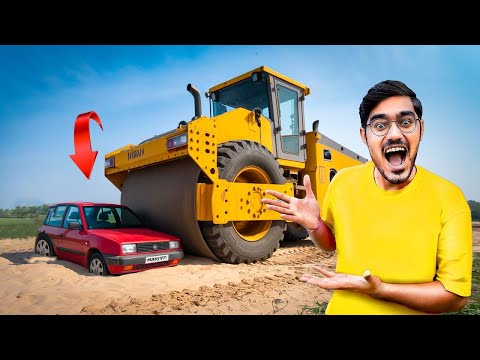 CAR vs Road Roller   रोड रोलर ने बना दी गाडी की चटनी   Extreme Experiment
