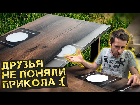 Epoxy table with a joke, guests won't come again