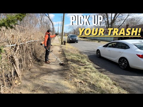 Neighbor PULLS UP on me YELLING while cleaning up sidewalk for Church