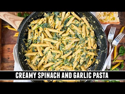 CREAMY Spinach & Garlic Pasta | Healthy ONE-PAN 30 Minute Recipe
