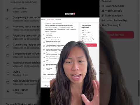 Don’t miss this FREE course to learn AI Python Coding for beginners, with 10+ hours of structured le
