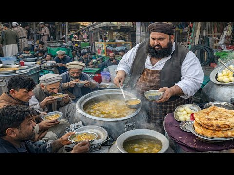 Afghanistan Street Food | Old Man Selling Traditional Yakhni Soup | Soup recipe