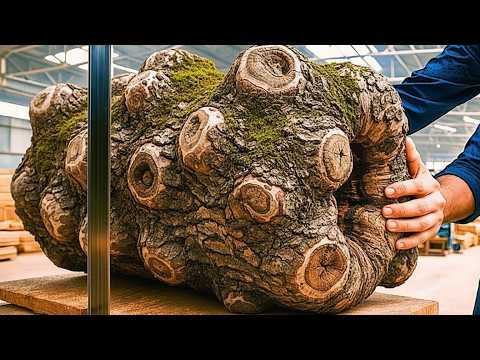 From Raw Wood Logs Into Masterpiece//Dangerous WoodTurning Skills Of Young Talented Carpenter