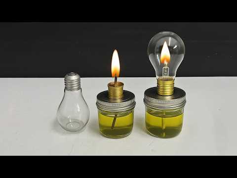 Billions of people don't know this secret! Make your own emergency oil lamp from an old light bulb