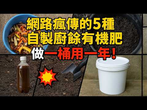 🍌網路瘋傳的5種自製廚餘有機肥,最後一種連新手都能輕鬆上手,做一桶用一年!
