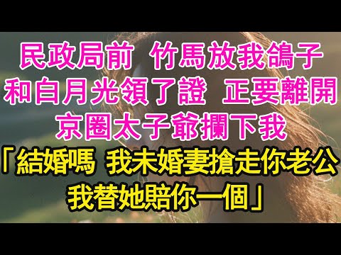 民政局前 竹馬放我鴿子，和白月光領了證 正要離開，京圈太子爺攔下我，「結婚嗎 我未婚妻搶走你老公，我替她賠你一個」【琉璃】【甜寵】【霸總】