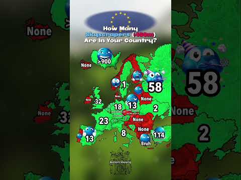 How many Skyscrapers in your country? #europe #mapping #geography #map