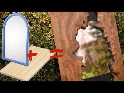 Зеркало своими руками / Рама из мебельного щита с эффектом натурального края