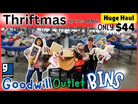 GOODWILL OUTLET BINS _ Huge Haul only $44 _ Thrift with Me * Thriftmas * Upcycle