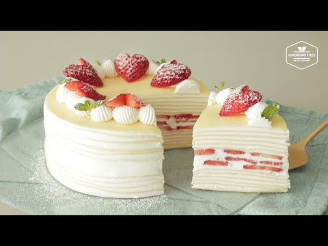 Milk Cream Strawberry Crepe Cake Recipe