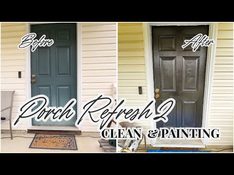 ✨ Porch Reset 2 ✨ Satisfying Painting the Door and Trim