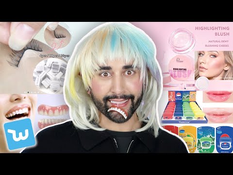 Testing WISH Beauty Products! Hidden Gems Or Cheap Trash?! 💜🖤 The Welsh Twins