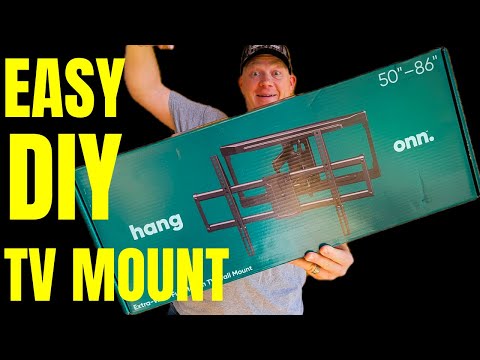 Onn Full Motion TV Wall Mount Installation - 50"-86" size TVs [Walmart TV Mount]