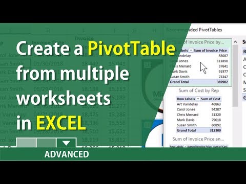 Create a PivotTable in Excel using multiple worksheets by Chris Menard