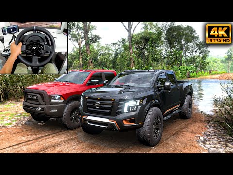Nissan Titan Warrior & RAM Power Wagon | OFFROAD CONVOY | Forza Horizon 5 | Thrustmaster T300RS