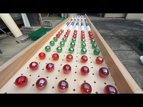 マーブルラン149 marble run 直線マーブルラン　ビー玉とスロープの競演　美しいコース　お楽しみムービー